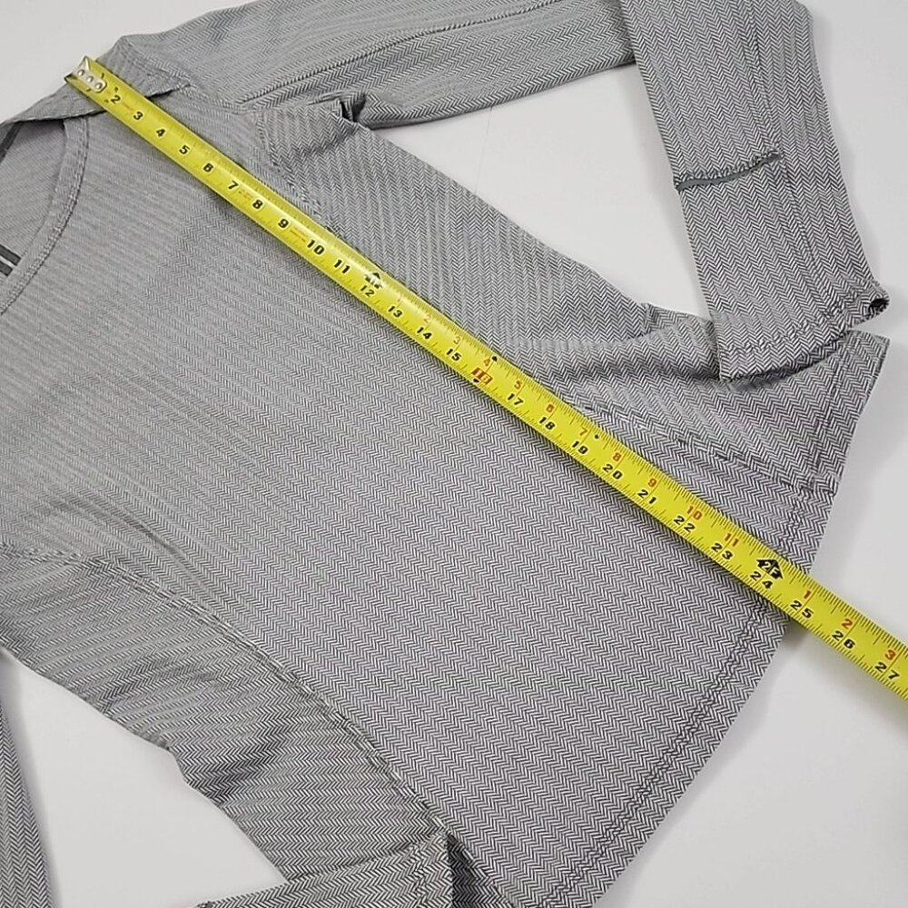 Lululemon Kanto Catch Me Long Sleeve Heathered Herringbone White Stretch Size 8 - Picture 13 of 16